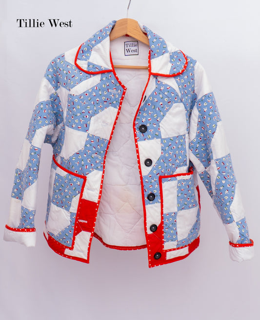 Vintage Bowtie Quilt Chore Coat