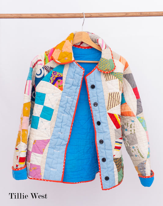 Vintage Nine Patch Quilt Chore Coat