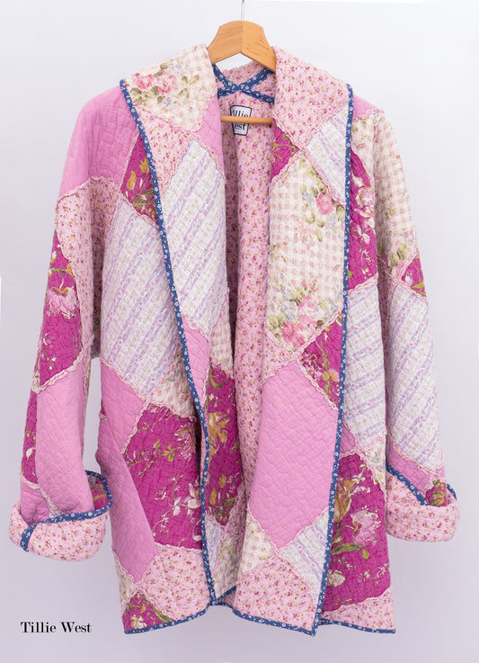 Pink Rag Quilt Robe Coat